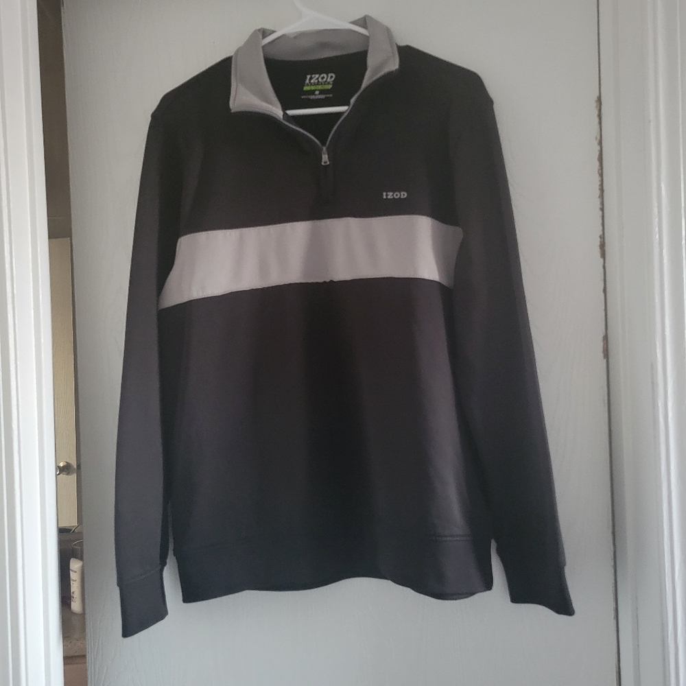 Black & grey IZOD 1/4 zip sweatshirt